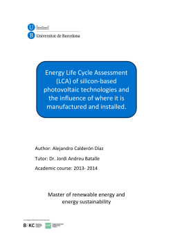 Energy Life Cycle Assessment (LCA) of silicon