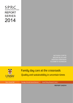 Family Day Care at the Crossroads: Final Report