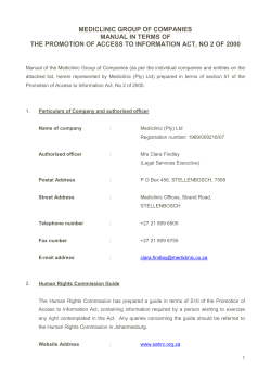 Promotion of Access to Information Act No. 2 of 2000