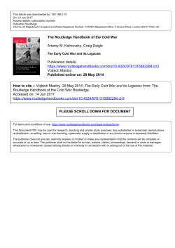 The Routledge Handbook of the Cold War Artemy M. Kalinovsky