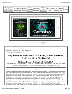 Journal of Cosmology - University of Glasgow