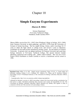 Chapter 10 Simple Enzyme Experiments