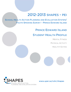 2012-2013 SHAPES Provincial Report