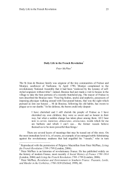 Daily Life in the French Revolution - H