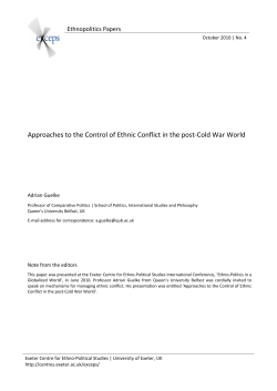 Approaches to the Control of Ethnic Conflict in the post