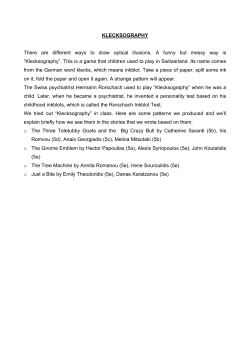 KLECKSOGRAPHY There are different ways to draw optical