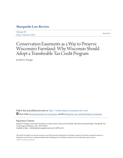 Conservation Easements as a Way to Preserve Wisconsin`s Farmland