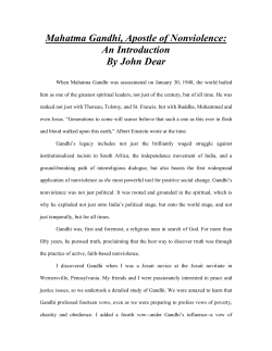 Mahatma Gandhi, Apostle of Nonviolence
