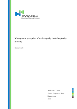 Management perception of service quality