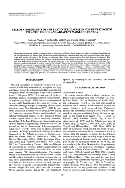 PALEOENVIRONMENTS OF THE LAST INTERGLACIAL IN