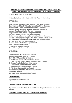 CSPC Minutes, Miranda LAC and Sutherland LAC