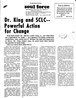 Dr. King and SCLC - Civil Rights Movement Veterans