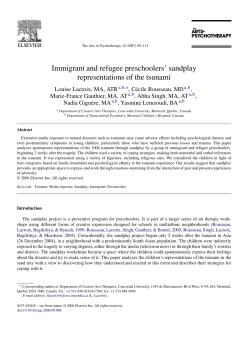 Immigrant and refugee preschoolers` sandplay representations of