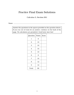 Practice Final Exam Solutions