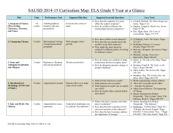 SAUSD 2014-15 Curriculum Map: ELA Grade 9 Year at a Glance