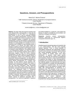 Questions, Answers and Presuppositions