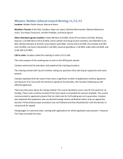 Minutes: Malden Cultural Council Meeting 11/21/15