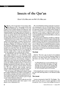 Insects of the Qur`an