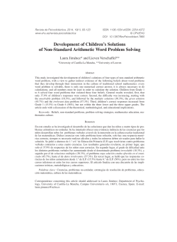 Development of Children`s Solutions of Non