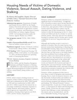 Housing Needs of Victims of Domestic Violence, Sexual Assault