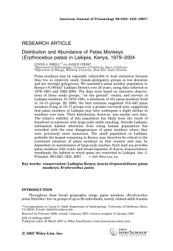 Distribution and abundance of patas monkeys (Erythrocebus patas