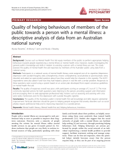 Quality of helping behaviours of members of the public towards a