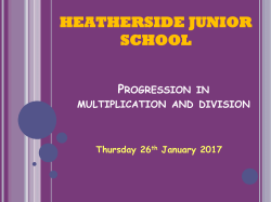 Progression in multiplication and division1