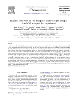 Seasonal variability of soil phosphate stable oxygen isotopes in