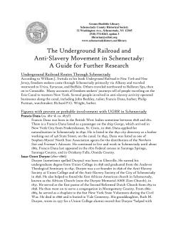 Underground Railroad and Anti-Slavery Movement in Schenectady