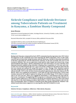Sickrole Compliance and Sickrole Deviance among Tuberculosis