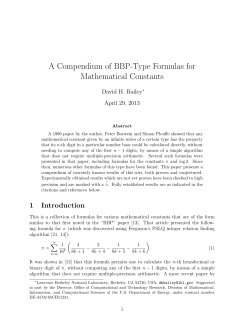 A Compendium of BBP-Type Formulas for