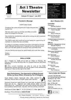 Act 1 Newsletter Vol 19 Issue 1 Jan 2017.pub