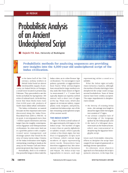 Probabilistic Analysis of an Ancient Undeciphered Script