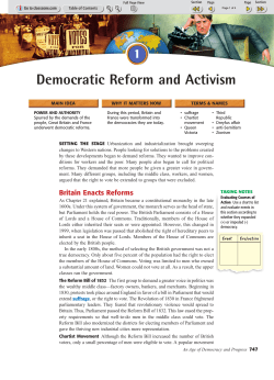 Democratic Reform and Activism