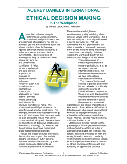 ethical decision making - Aubrey Daniels International