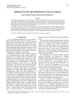 Indicators for the representativeness of survey response