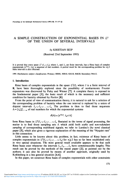 A simple construction of exponential bases in L2 of the union of