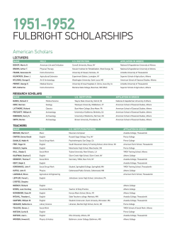 1951 - 52 - Fulbright Greece