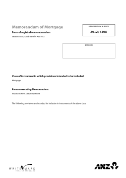 ANZ Mortgage Memorandum (PDF 188kB)