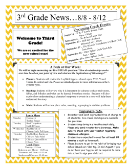 3 Grade News&hellip;8/8 - 8/12 - Overall Creek Elementary