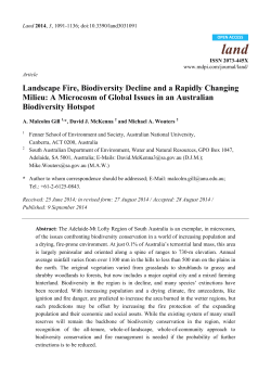 Landscape Fire, Biodiversity Decline and a Rapidly Changing Milieu