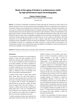 Study of the aging of binders in proteinaceous