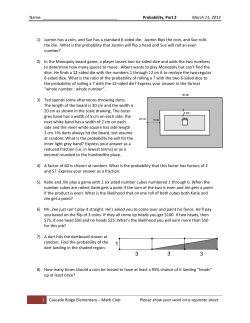 Probability, Part 2 - Cascade Ridge Math Club