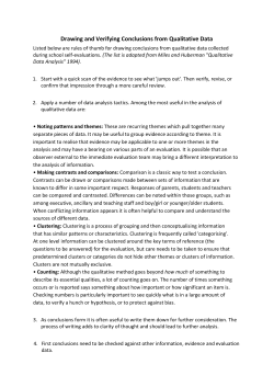 Drawing and Verifying Conclusions from Qualitative Data