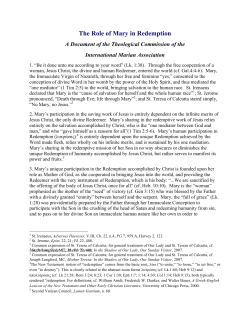 The Role of Mary in Redemption - International Marian Association