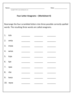 Rearrange the four scrambled letters into three possible correctly