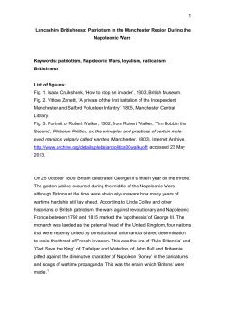 Patriotism in the Manchester Region During the Napoleonic Wars