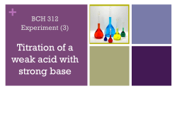 Titration of a weak acid with strong base