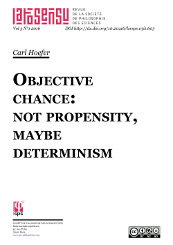 objective chance: not propensity maybe