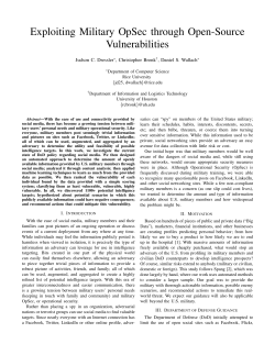 Exploiting Military OpSec through Open